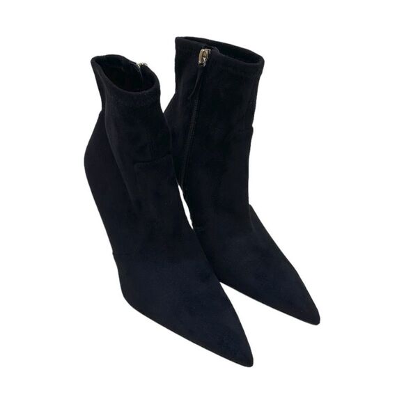 NWOB RARE GOOD AMERICAN Black Faux Suede Booties - Picture 5 of 10